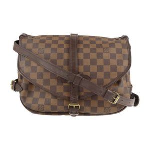 Saumur 30 Damier Ebene Shoulder Bag